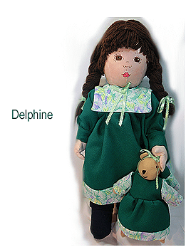 poupée de chiffon Delphine verte