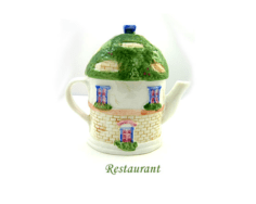 théière de collection restaurant. fabriquée en terre de faïence restaurante 6″ X 3″ X 3″ ou 15 cm X 8cm X 8 cm